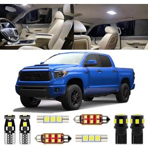 18pcs Super bright White 6000K LED Interior Light Kit for Toyota Tundra 2007-2012 2013 2014 2015 2016 2017 2018 2019 2020 2021 Interior LED Lighting Kit+License Plate Light, Installation Tool