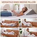 Bedluxe Knee Pillow for Back Sleeping, Leg Pillow Knee Wedge Pillow, Memory Foam Wedge Pillows for Legs Post Surgery, Triangle Pillow for Knee Support, Leg Elevation, Knees Hip Back Pain Relief, White
