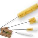 Bambaw Bottle Cleaner Brush Set | 4 Cleaning Brushes | Bottle Brush Cleaner Set | Water Bottle Brush | Bottle Scrubber | Small & Long Bottle Brush for Glass - Soft Cotton Tip to Prevent Scratches