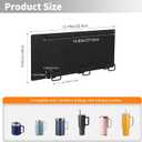 Magnetic Stanley Cup Holder for Refrigerator - Waycco Upgraded 2-in-1 Tumbler Organizer with Lid Hanging Bar & Slide-in Hooks, Fits Stanley Adventure Mug, Yeti Rambler & Most Handle Mugs (Black)