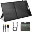HQST 100W Ultra-Light Portable Solar Panel, N-Type 25% High Efficiency Solar Charger for Power Station & Solar Generator, IP67 Waterproof, Foldable with Kickstands for Camping, RV, Off-Grid