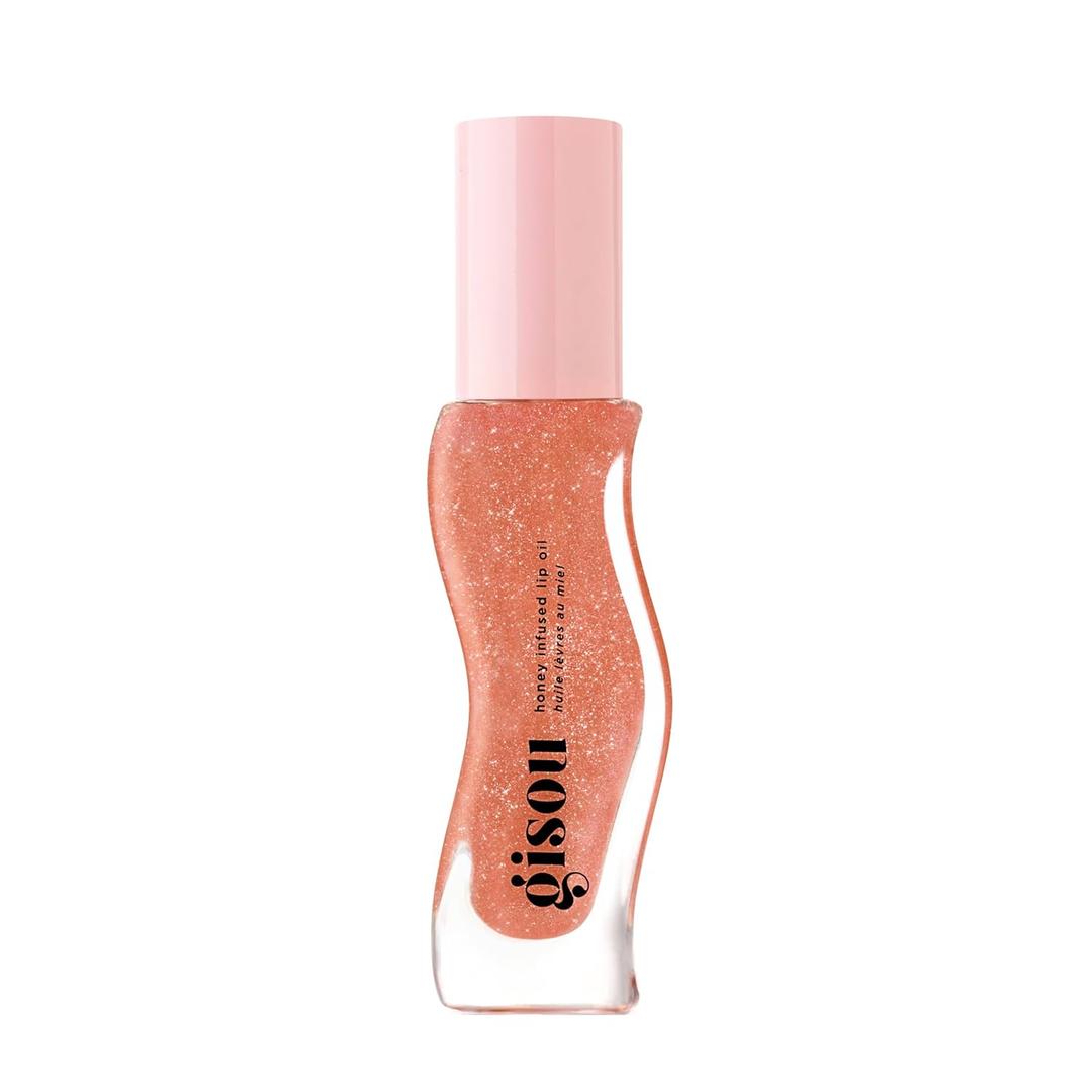 Gisou Honey Infused Lip Oil  Hydrating & Glossy Lip Oil with Mirsalehi Honey & Jojoba Seed Oil, Non-Sticky Shine, Glazed Plum, 0.27 Fl Oz