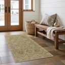 Bavni 3x5 Area Rugs for Living Room, Machine Washable Rug Non Slip, Vintage Chenille Distressed Print Carpet, Large Low Pile Ultra-Thin Lightweight Rugs for Bedroom, Dining Room, Office, Nut Brown