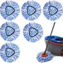 6 Pack Spin Mop Replacement Heads Compatible with Ocedar RinseClean 2 Tank Mop System,Microfiber Mop Refill Heads for O Cedar Cleaning All Hard-surfaced Floor
