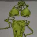 Women Sexy Thong Bikini Set Side Halter Tie Swimsuit Ladies Split Strap Adjustable Swimwear Beachwear XS