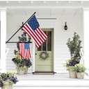 ZMTECH Flag Pole - Upgraded Bracket, 6 FT Stainless Steel Flag Poles for Outside House, Residential or Commercial, Tangle Free Flag Pole Kit for American Flag (Without Flag, Black)