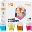 Turbo Bee 1200 pack 2 OZ Disposable Plastic Shot Glasses, Mini Shot Cups for Party, Events, Whiskey and Wine Tasting
