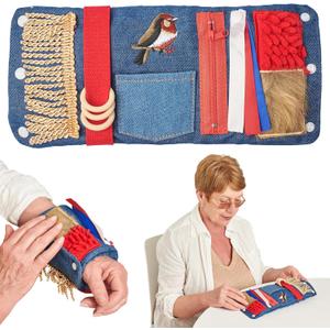 Fidget Wrist | Activities for Dementia | Dementia Products for Elderly | Anxiety Sleeve | Gifts and Activities for Seniors with Alzheimers or Dementia (Small, Blue)