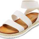 DREAM PAIRS Women’s Open Toe Ankle Strap Espadrille Flatform Platform Wedge Sandals 5.5