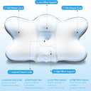 2 x Cervical Neck Pillow with 2 Heights (5.31/3.54 in), Queen Size Bed Pillow with Cooling Pillowcase, Contoured Memory Foam Pillow for Side, Back & Stomach Sleepers, Ergonomic Pillow for Neck Pain Relief