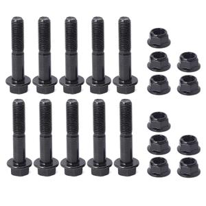 M10-1.25 * 50-10PCS Flanged Hex Head Bolts (SELF-Locking Type) Nuts, Screws Nuts for Motorcycle Coarse Thread,Pump,Fix Car,DIY Project