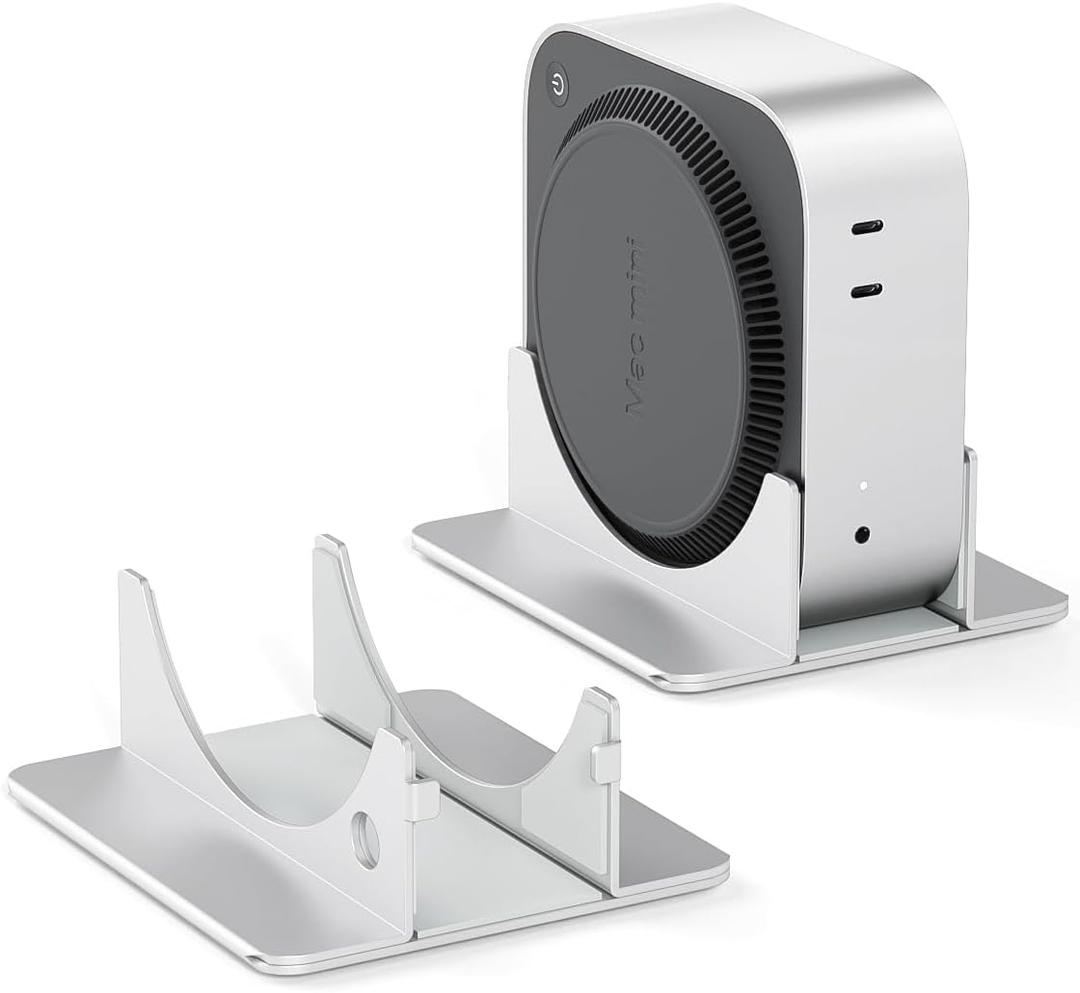 SNANSHI Mac mini M4 Stand (Vertical) - Heavy-Duty Metal Mount for Mac mini M4 & M4 Pro, Easy Power Button Access, Space Saving - Optimal Cooling for 24/7 Home Lab, Clawdbot & AI