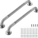 Grab Bars for Shower, 2 Pack 18-Inch Anti Slip Shower Handles for Elderly, Safety Shower Grab Bar, Stainless Steel Handicap Grab Bars for Bathroom,Toilet (Brushed Nickel, 1" Diameter)