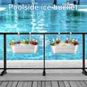 2 Pack Large Galvanized Ice Buckets for Above Ground Pools, 15.7" x 6.7" x 4.7" Siver Metal Ice Tub Drink Cooler with Hanging Hooks for Poolside Beach Camping Cooling Supplies