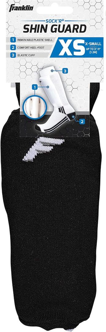 Franklin Sports ACD-2 Sock'R Shin Guards, X-Small