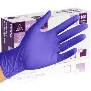 PElPU Nitrile Gloves, Disposable cleaning, Powder Free, Latex Free, Non-Sterile Protective Gloves (Large (Pack of 100))