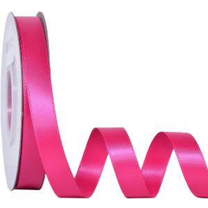 Ribest Hot Pink Double Faced Satin Ribbon, 1/2 Inch 25 Yard Ribbon for Crafts Gift Wrapping Bows Wedding Party Decoration Bouquet