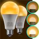 LOHAS 3 Way Amber Light Bulbs 50/100/150W Equivalent, 3-Way LED Bulbs Amber 2000K, Sleep aid Amber Light Bulbs Dimmable, Three Way Bulb for Healthy Sleep, Bedroom, Kids Room, 2 Pack (2 Count (Pack of 1))