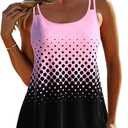 ROSEWE 2025 Tankini Swimsuits for Women, Two Piece Bathing Suits with Shorts, Modest Tank Top Swim Dress M