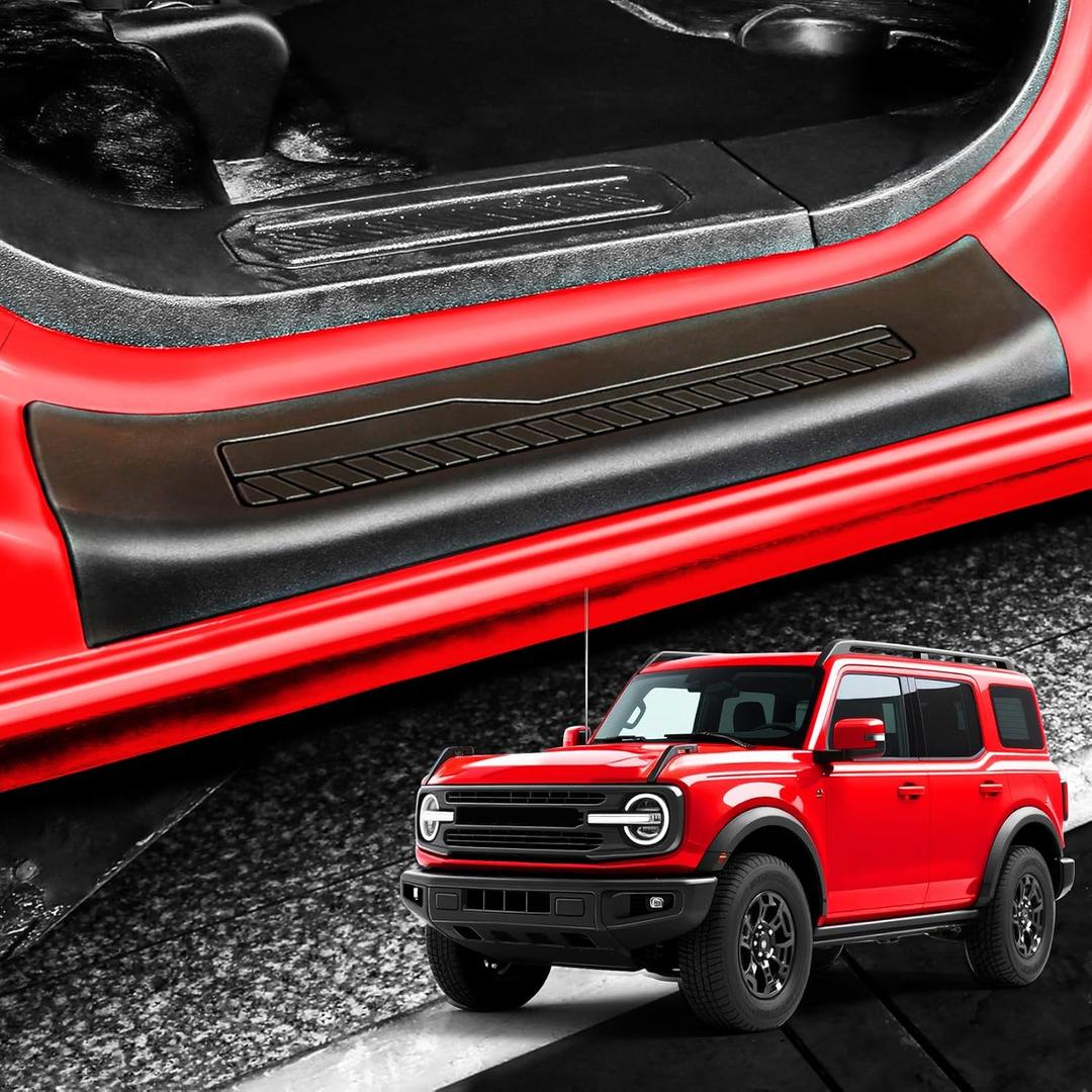 Door Edge Guards for Ford Bronco Accessories 2025 2024 2023 2022 2021 4 Door,Anti Scratch Door Sill Protector Replacement Compatible with Bronco 4 Door Interior Accessory(Not for Bronco Sport)