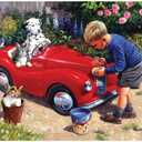 Bits and Pieces  Washing The Car Jigsaw Puzzle for Adults  Nostalgic Childhood Summer Scene by Kevin Walsh (500 Piece Puzzle)