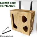 Trash Bag Dispenser & Grocery Bags Holder by Weneder - Bamboo 2 in 1 Kitchen Organizer for Garbage and Plastic Bags - Under Sink Storage, Over Cabinet Door and Wall Mounted - Wooden Home Organizers