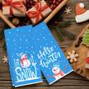 RZQIJ Lets Snow Winter Wonderland Towels Dish Towels Dishcloth, Snowman Winter Christmas Holiday Decor for Kitchen Bathroom Home, 16 x 24 Farmhouse Decoration Hand Towels Set of 2. (030)