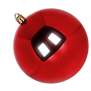 Extra Large Size Outdoor Christmas Ornaments, Oversized Huge Big Shatterproof Xmas Christmas Plastic Balls for Outside Lawn Yard Tree Hanging Decorations (6"/150mm, Red, 4 Packs)