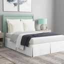 Magic Bed Skirt King Size 18 Inch Drop 100% Cotton Blend No Mattress Lifter Around Bed Skirt with Non Split Corners - Color White