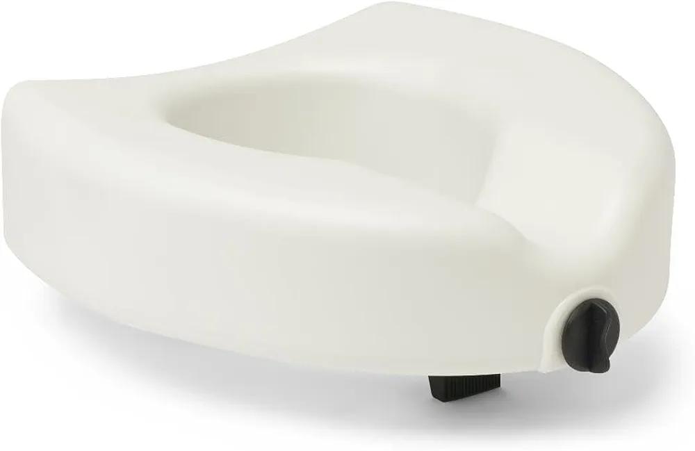 Medline 5" Elevated Toilet Seat Riser W/Microban Antimicrobial Protection for Seniors, Adults & Handicapped – 350 Lbs. Capacity, White