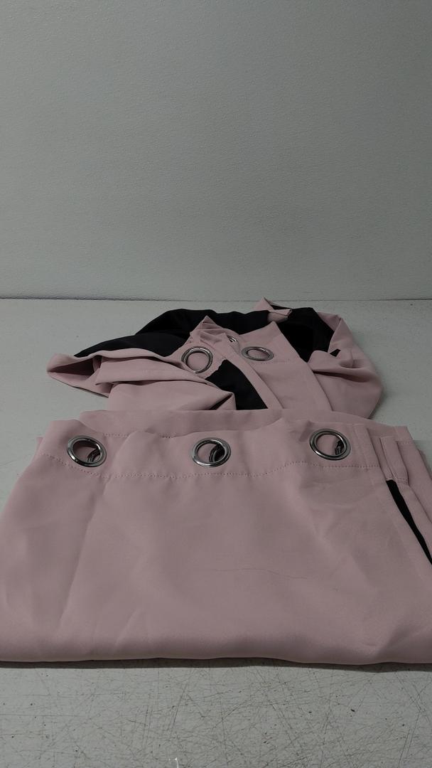 BGment Baby Pink 100% Blackout Curtains for Girls Bedroom 45 Inch Length, Thermal Insulated Full Light Blocking Grommet Noise Cancelling Small Window Curtains for Nursery 2 Panels Each 52 Inch Wide