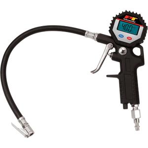 Performance Tool M525 Digital Tire Pressure Gauge, Straight Lock-On Air Chuck, LCD Backlit Screen, Digital Tire Inflator with hose