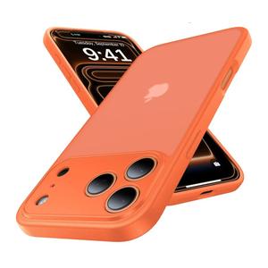iPhone 17 Pro Max Case, [Ribbed Non-Slip Sides] [Military-Grade Drop Protection] [Full Camera Protection] Anti-Yellow Soft-Touch Shockproof Slim Phone Case for iPhone 17 Pro Max, Orange