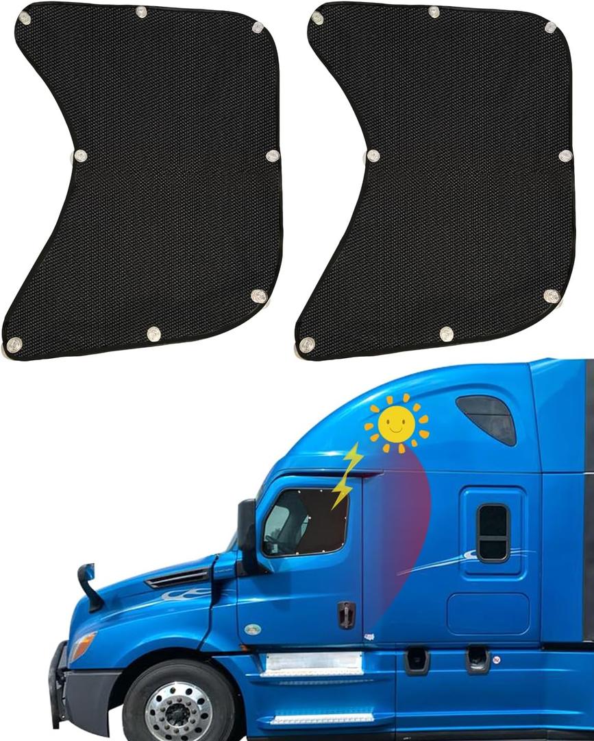 Semi Truck Side Window Sun Shade for Freightliner Volvo VNL International Trucks RV | Semi Truck Accessories, Sunshade UV Protection, Keep Interior Cool