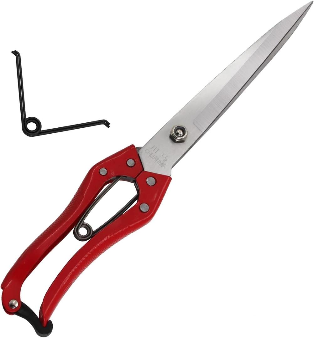 1PCS Multifunctional Stainless Steel Sheep Shears Hand Pruner, Powerful Spring Garden ShearsWool Shears Manual Cow Wool Scissors Supplies Tool Pet