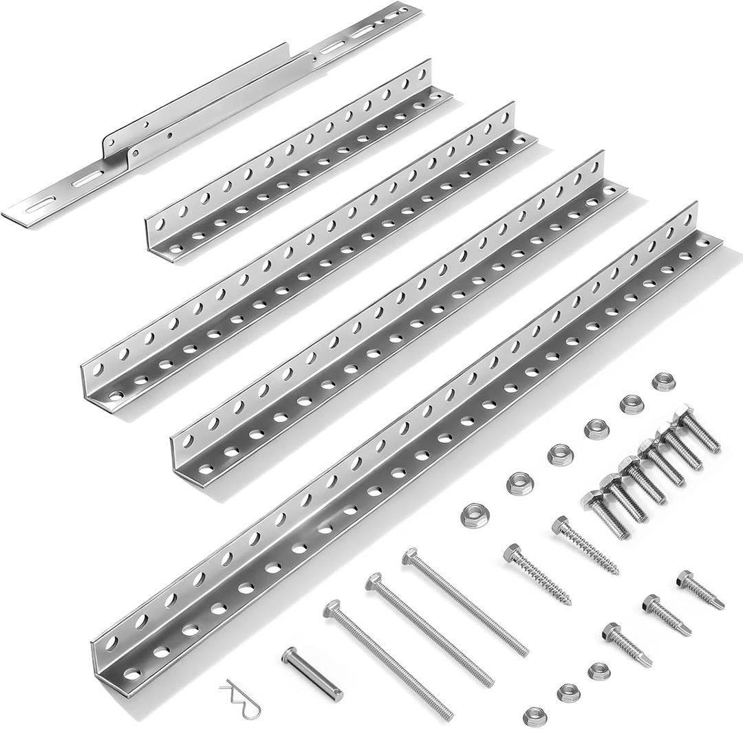 Garage Door Opener Mounting Brackets, Universal Hanging Kit with Door Reinforcement Bracket for Genie/Chamberlain/Craftsman Smart Chain Drive Openers, Galvanized Steel, Ceiling Mount, 5-Piece