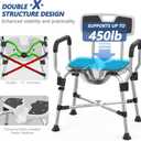 Heavy Duty Shower Chair for Inside Shower 450lb U-shape Shower Seat with Arm and Back for Elderly and Disabled Adjustable Height Medical Bathtub Stool Private Clean for Women Seniors Handicap
