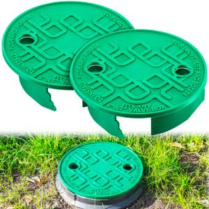 Glooglitter 2 Pcs Sprinkler Valve Round Box Lid Covers ID 5.4 Inch Od 6.5 Inch Universal Irrigation Valve Box Cover for Outdoor Lawn Yard Automatic Sprinkler Irrigation Control Water System (Green)