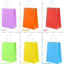XPCARE 32Pcs Paper Gift Bags, 5.25x3.25x8.25'' Kraft Paper Party Favor Bags Bulk Rainbow Goodie Bags Small Gift Bags with Handles for Kids Birthday Baby Shower Crafts Wedding Party Supplies (6 Colors)