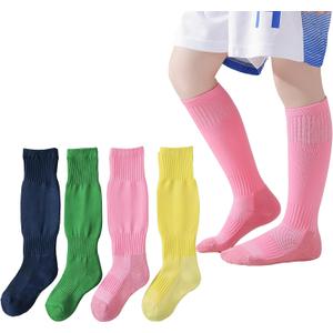 Marchare Boys Soccer Socks Toddler Football Socks Knee High Solid Sports Socks For Boys Girls