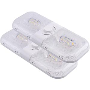 12 Volt LED RV Lights with ON/Off Switch -Dimmable 3 Color Temperature 10W 1000LM, Interior Lighting for RV Van Trailer Camper Boat - Pack of 2