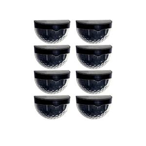 8-Pack Solar Fence Lights, Half-Round Led Outdoor Wall Lighting, Auto On/Off, Weather-Resistant, Easy Setup