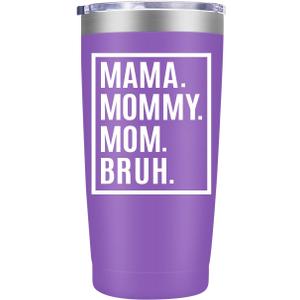 Mothers Day Birthday Gifts for Mom,Christmas Mom Gifts from Daughter, Son,Kids,Mother Gift,Thank You Gift for Mama Mommy Bruh,Women,20oz Stainless Steel Tumbler Cup,Purple