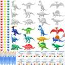 24 Set 3D Dinosaur Painting Kit for Kids Paint Your Own Dinosaur Figurines 24 Bag Dino Arts and Crafts Kits Create a Dino World Painting Educational Creativity Toys Gifts for Boys Girls