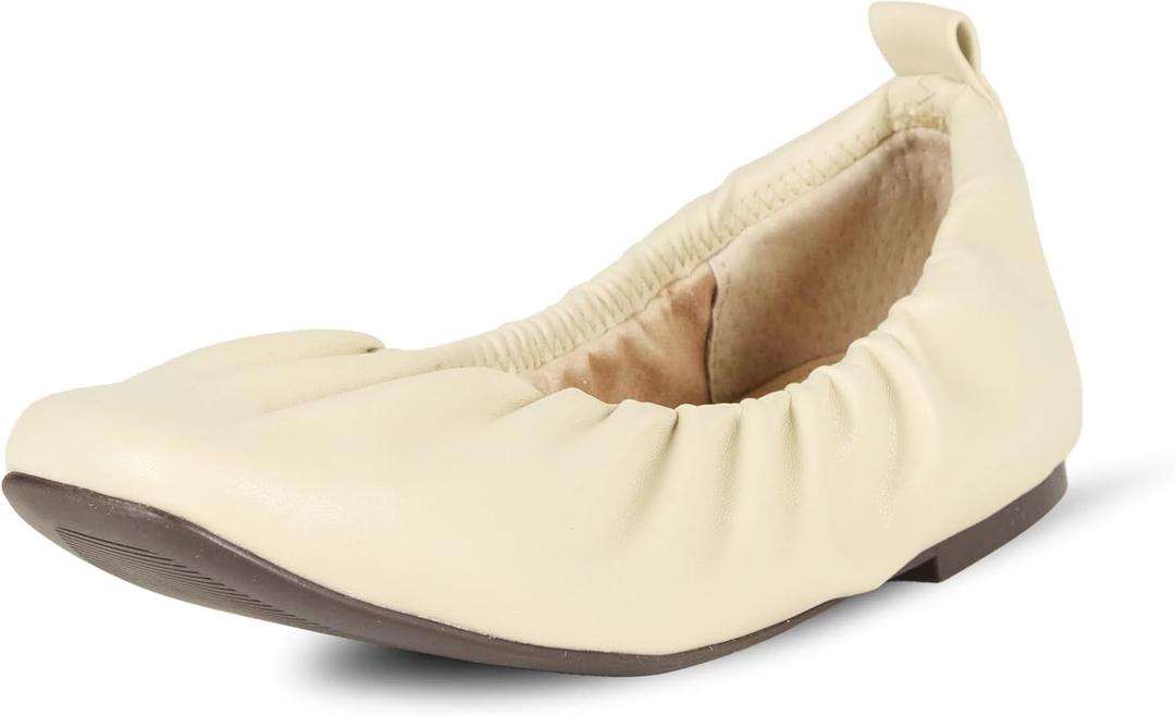 The Drop Women's Paige Scrunch Ballet Flat (7.5, Cream) The Drop Women's Paige Scrunch Ballet Flat (7.5, Cream)