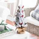 16.5 inch White Christmas Tree Centerpiece Small Tabletop Christmas Tree, White Pine Tree Rustic Mini Christmas Decorations Centerpiece Holiday Kitchen Shelf Decor Xmas Gifts