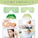 Jade Eye Mask 2 Pcs Jade Eye Mask for Facials can Relieve Puffiness and Relieve Eye Cover (Comes with Massage M-Shaped Comb *1, Eight-Tooth Comb *1)