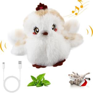 Gigwi Interactive Flapping Cat Toys Catnip, Electronic Flappy Toys Motion Activated, Automatic Cat Toys for Indoor Cats, USB Rechargeable Cat Enrichment Toy for Hunting and Kicker, Bird Princess (Medium)