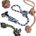 Otterly Pets 4-Pack Puppy Dog Rope Toys for Small to Medium Dogs – Interactive Tug of War Pull Toy for Dogs, Puppy Teething Toys - Machine Washable - Great for Fetch