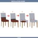 Chair Covers for Dining Chairs Set of 4, Stretchy Soft Parson Chair Covers Removable Washable Kitchen Dining Room Chair Slipcovers with Elastic for Universal Fit (Orange Flowers)